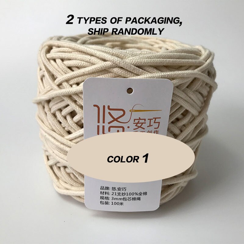 3mm Macrame Cord Yarn 100% Cotton Braided Rope Waving Twisted-Cord For DIY Crafts Knot Handbags Wall Hanging Plant Hanger Pillow