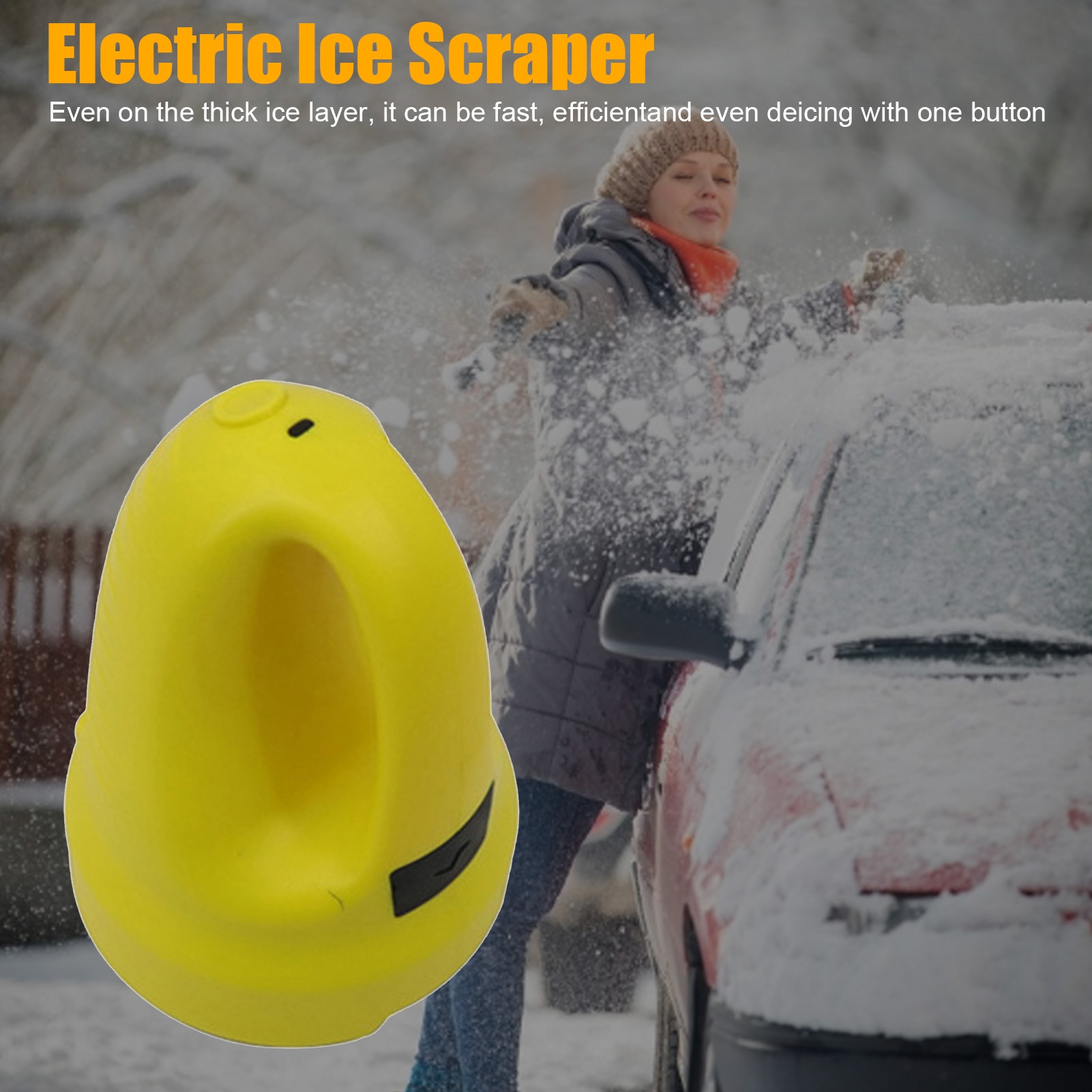 Windshield USB Electric Ice Scraper Winter Car Multifunctional Glass Defrost Snow Removal Car Window Cone Deicing Snow Scraper