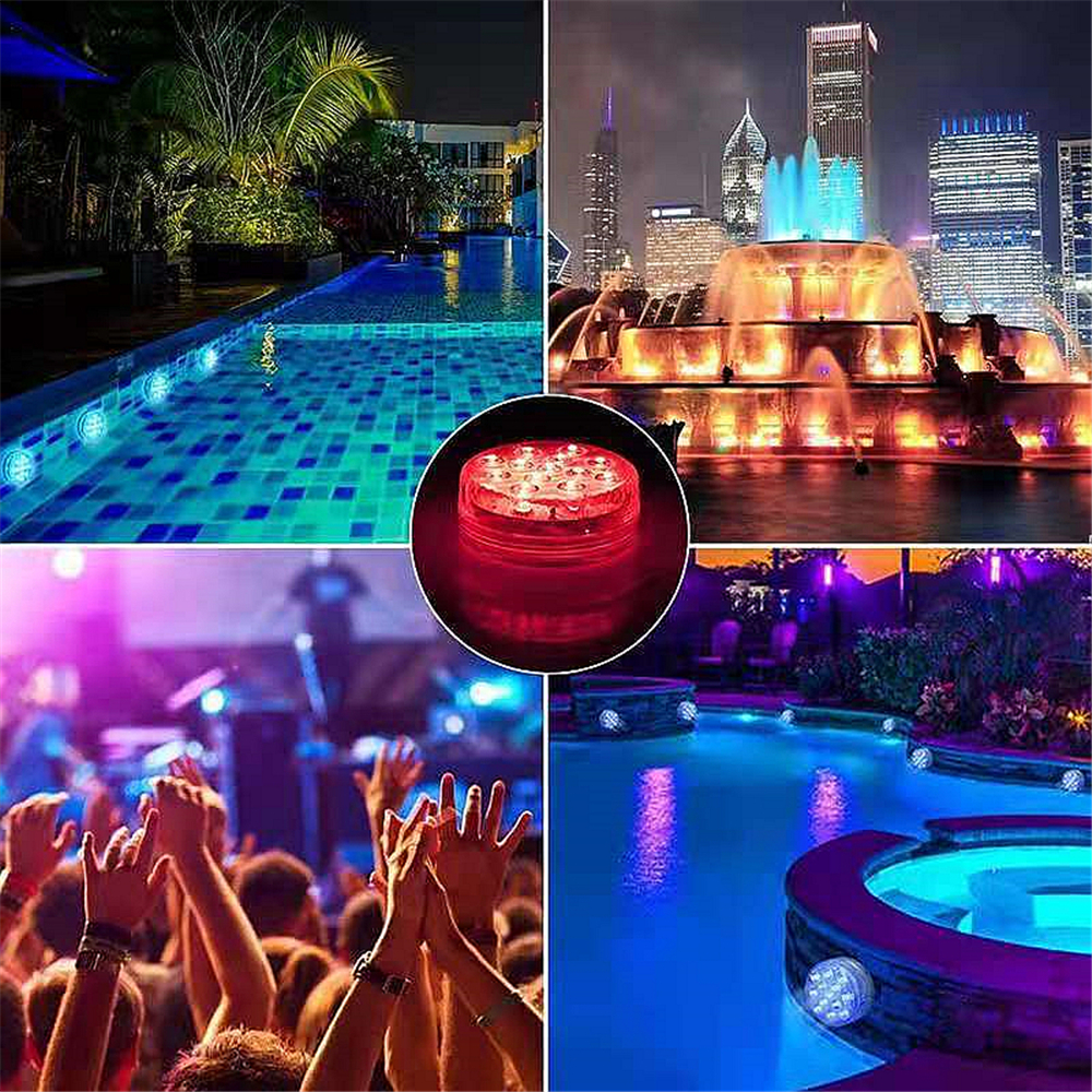 Underwater Pool Lights Waterproof LED Submersible Lights with Remote RGB Bathtub Shower Lights for Fountain Garden Decor