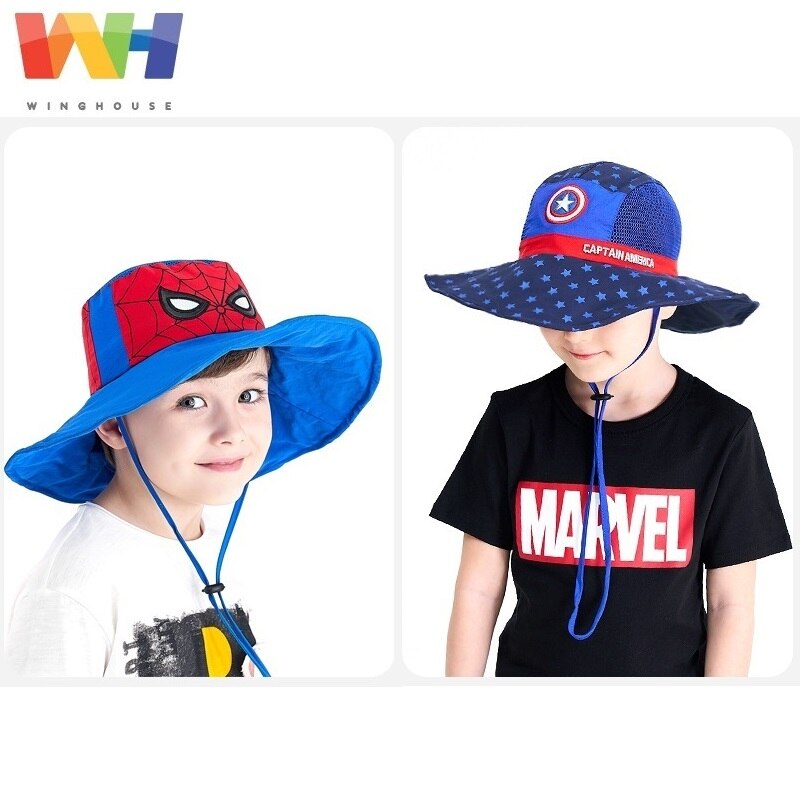 Winghouse Children Hat Boy Spring Summer UV Protection Big Brim Sun Helmet Bucket Hats Bowler Beach Sun Protect Cap South Korea