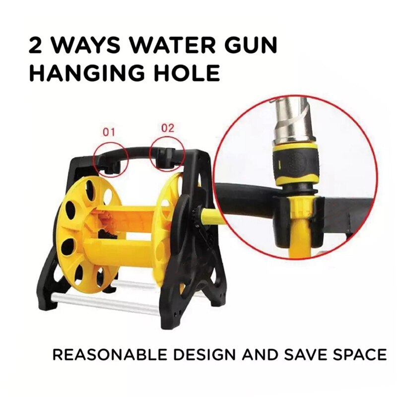 Garden Hose Reel Cart Water Hose Holder for Outside Storage Reel with Wheels for Yard Lawn Farm Patio Holds
