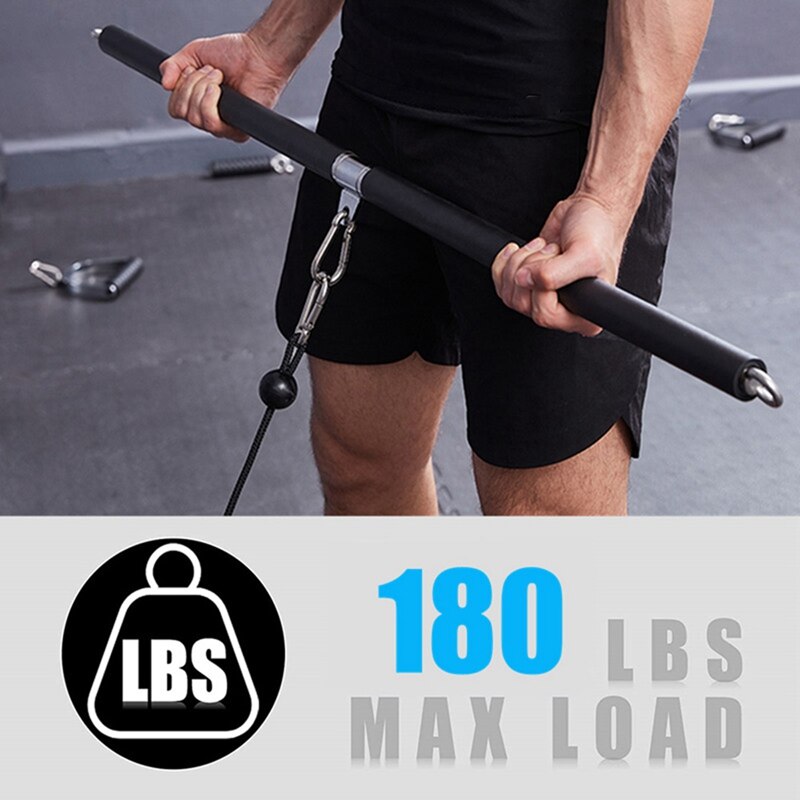 Multifunction Adjustable LAT Pull Down Bar Cable Machine Attachment for Home Gym Bench Press Squat Workout