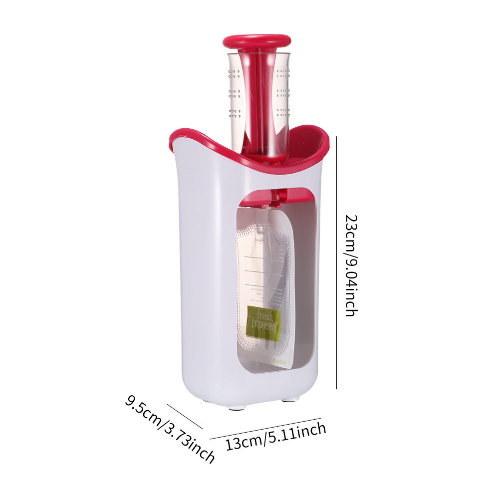 Baby Squeeze Station Infant Baby Food Maker Purée De Fruits Squeeze Station RéCipient Pour Aliments Pour BéBéS Avec Sac à Presser Outils De Cuisine à Domicile Pour Les PuréEs Maison (Rouge