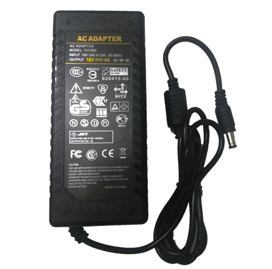16V Switching Power Supply AC DC Adapter 16V 4A 5A 6A 64W 80W 96W LED Speaker Sound Audio Power Charger: WHITE
