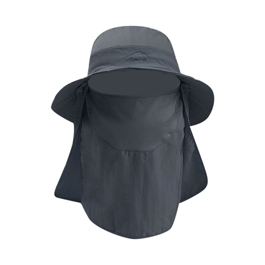 Summer Bucket Hats With Face Neck Cover Outdoor Bonnie Hat Hiking Fishing Camping Barbecue Mountain Climbing Hat Sun Caps: GY