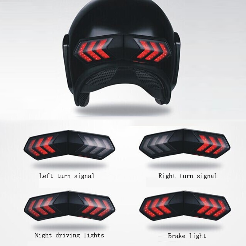 Motorhelm Nachtlampje Strip Veiligheid Signaal Waarschuwingslampje Universele Led Motorhelm Achterlicht Voor Fiets Helm