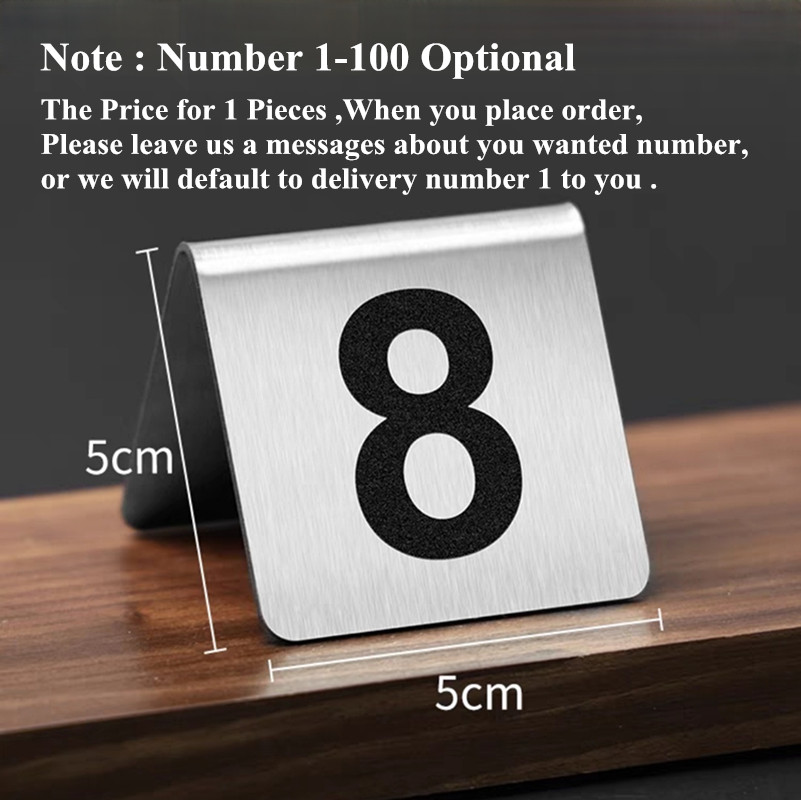 Stainless Steel No Smoking Table Sign Double Sided Wedding Table Number Stand Metal Sign Reserved Seating Signs Stand: Red