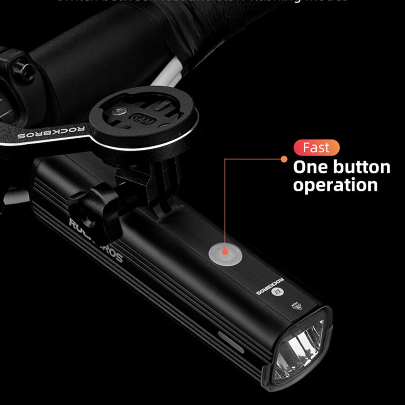 ROCKBROS-luz delantera y trasera para bicicleta, faro trasero de 1000 lúmenes, para ciclismo de montaña