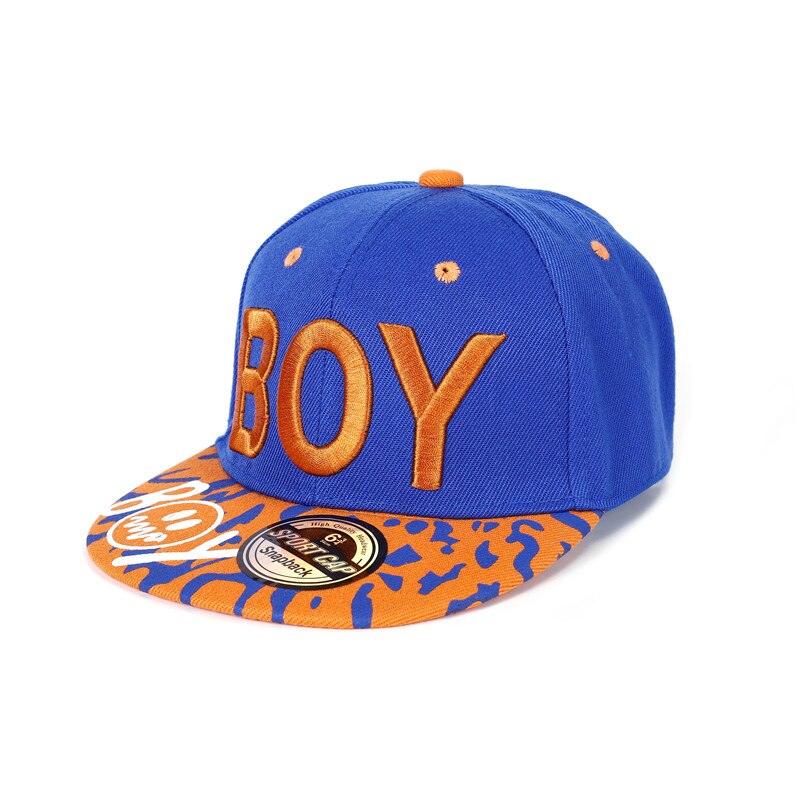 Jongen Borduurwerk Kinderen Baseball Cap Jongens Meisjes Snapback Cap Vier Seizoenen Kinderen Hip Hop Zonnehoed: BOY-Royal blue
