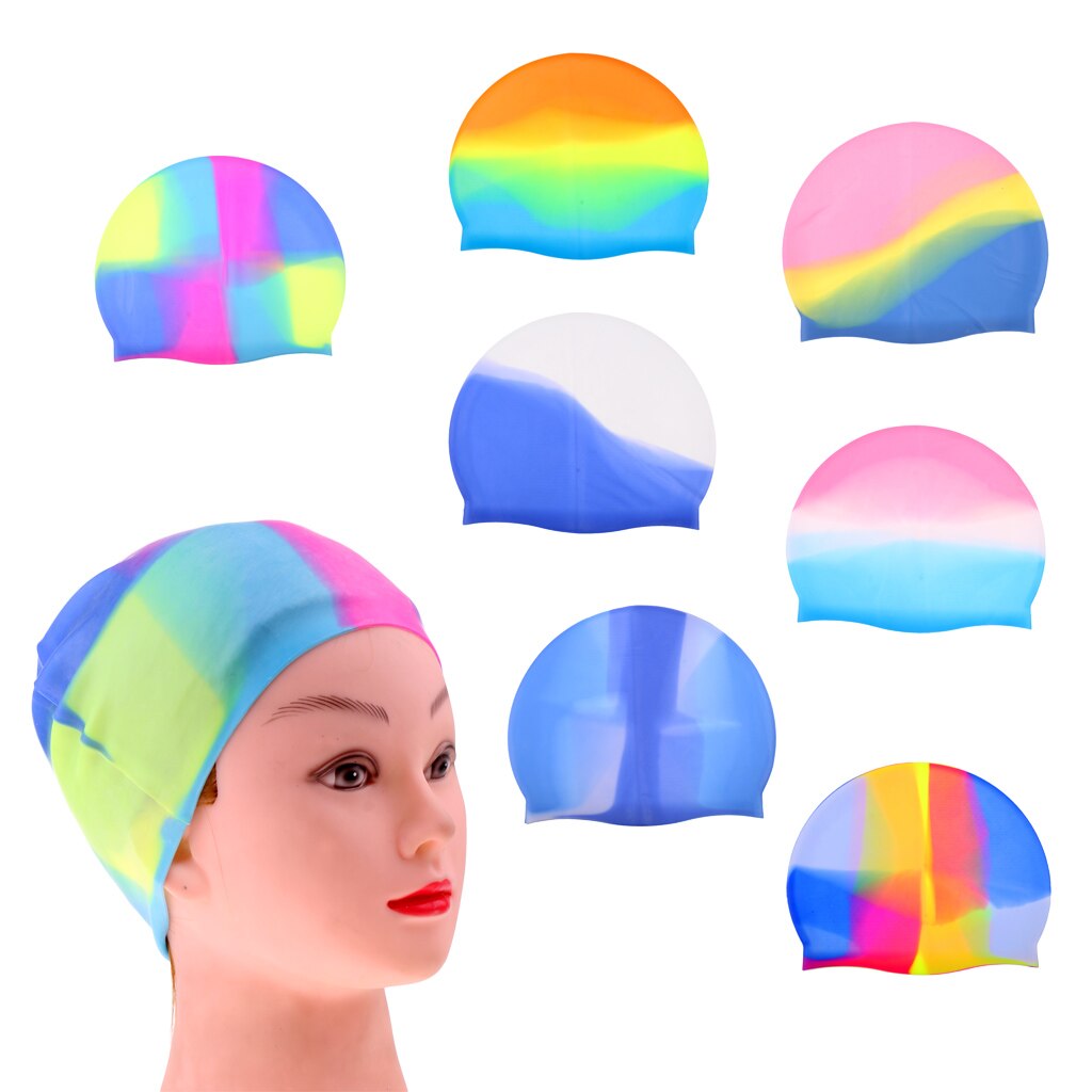 Waterproof Flexible Silicone Swimming Pool Cap Adult Male Female Swim Hat Sportswear & Accessories