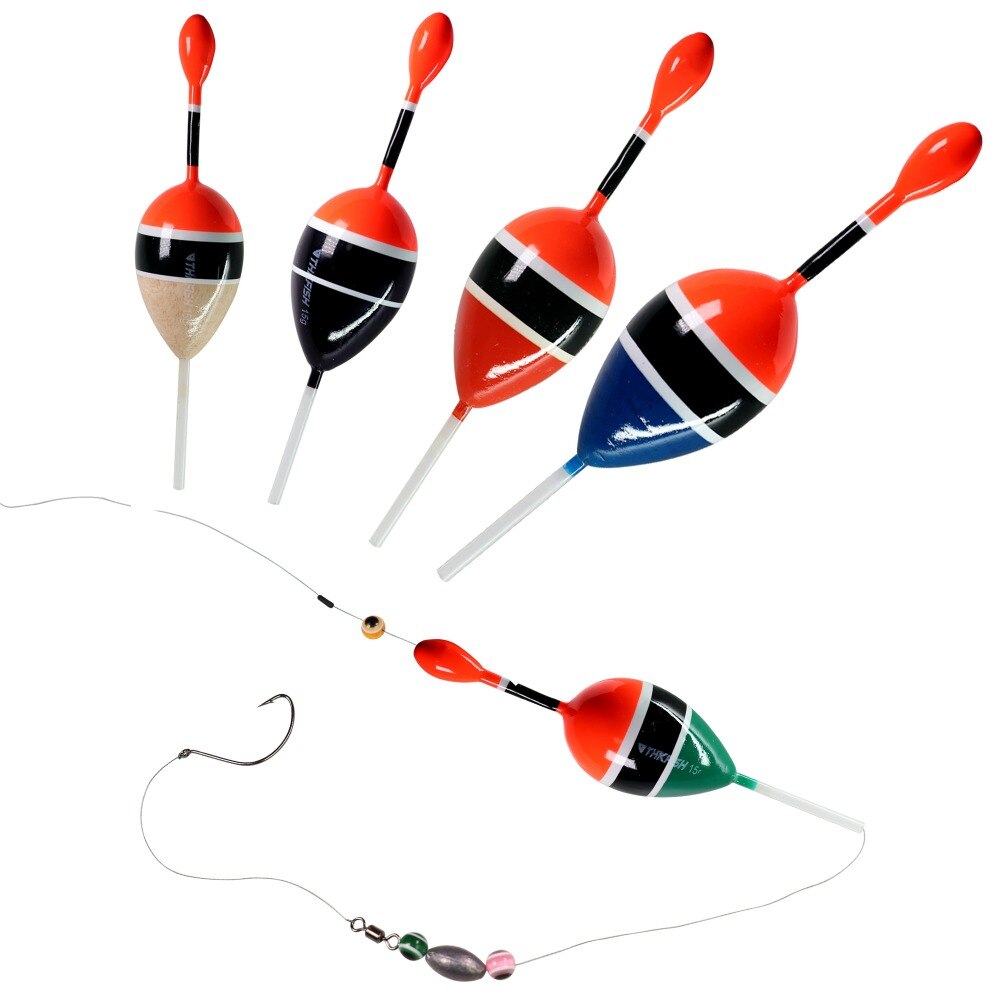 5pcs/lot Slip Float Bobbers 15g 2in Balsa Wood Fishing Slip Float 5 colors Slip Bobber Rigs