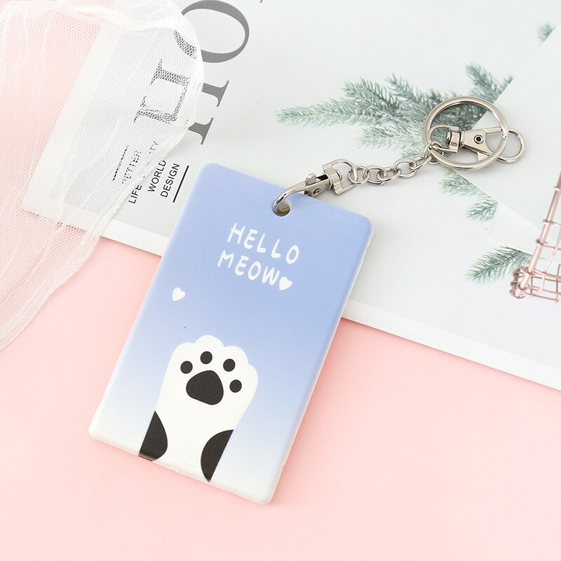 Cute Cartoon ID Bus Card Pass Holder Keyring Key Chain Case Wallet Pouch Business Credit Card Holder Identity Badge Card Cover: 12