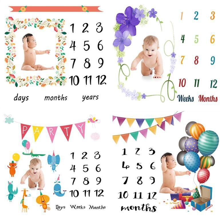 Infant Photography Props Nordic Baby Days Months Years Photo Background Cloth Blanket Child Room Decoration 100*100CM