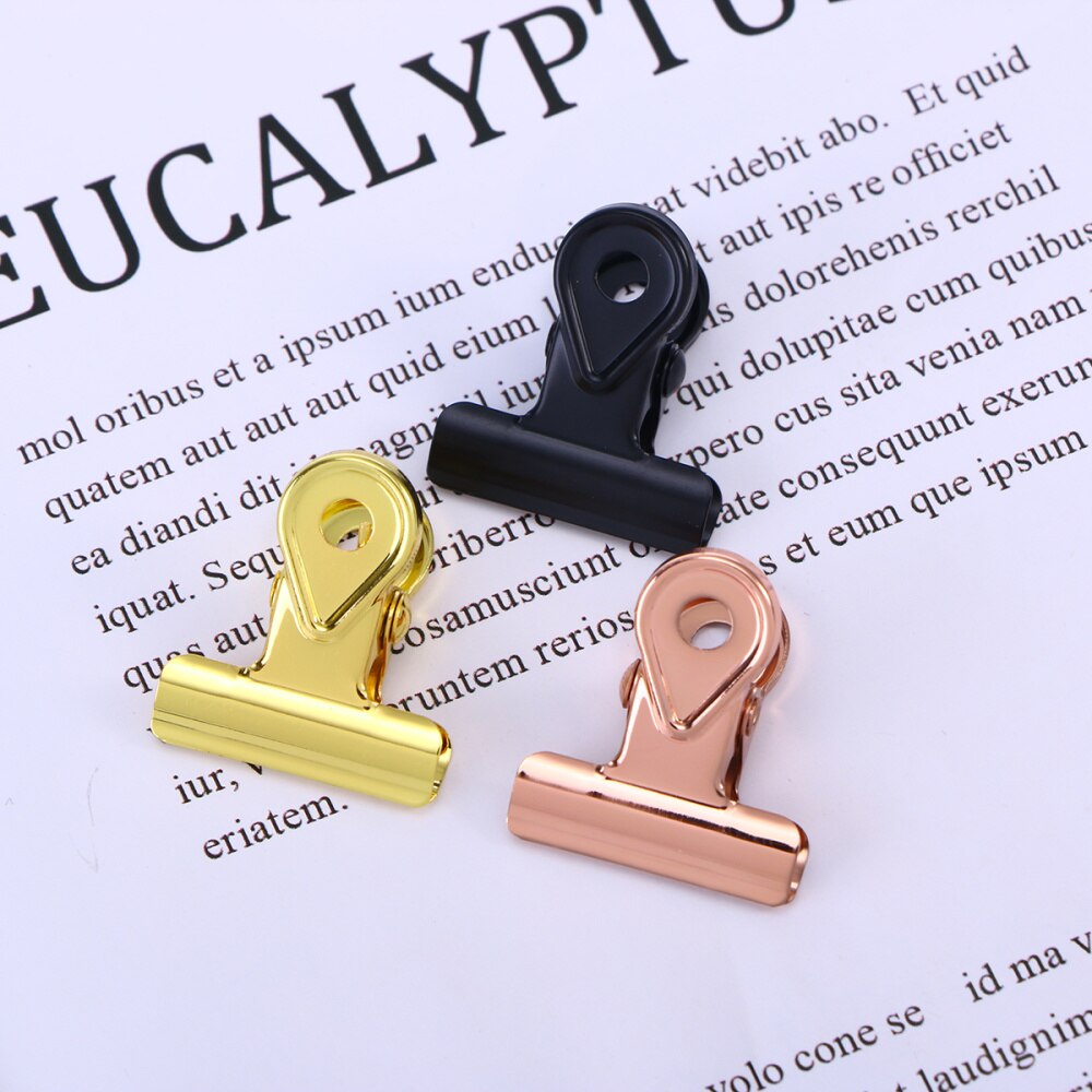 15PCS Metal Hinge Clips Binder Clips Paper Clamp Copper Paper Clips (20MM)