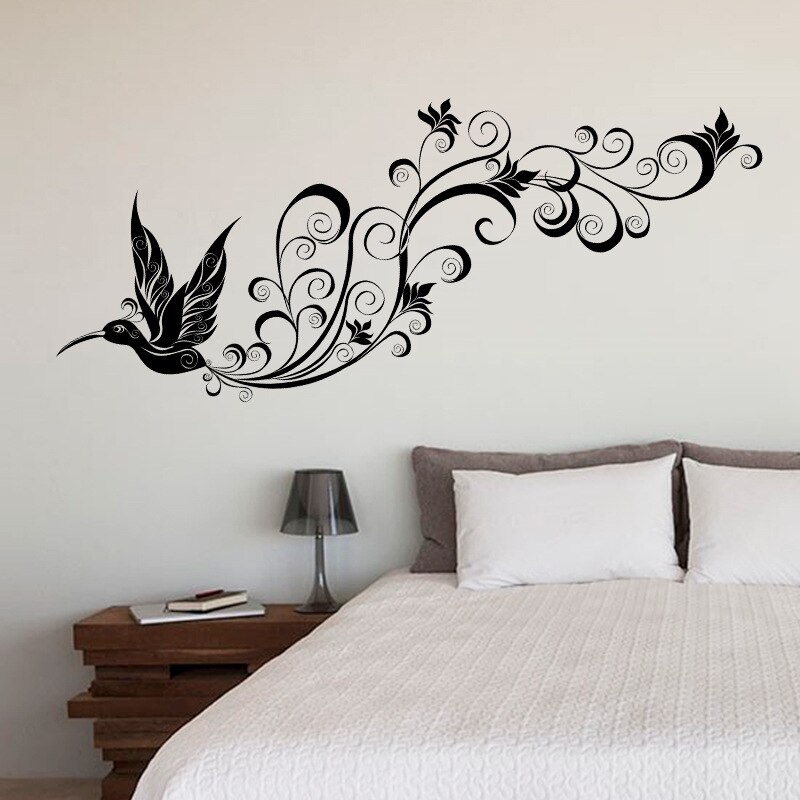 beautiful black Fly Bird Sticker Wall Decals For Kid Room Bedroom Living Room Decorative Stickers PVC Wall Stickers