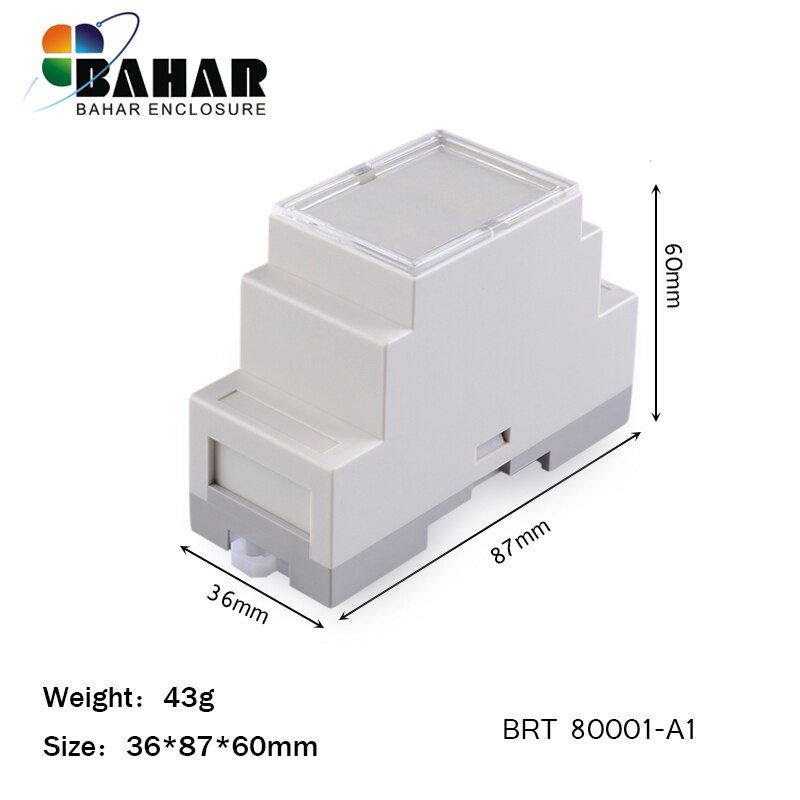 4PCS/1 Lot Din rail control box PLC industrial box din rail plastic enclosure diy junction box electronics case 87*60*36mm