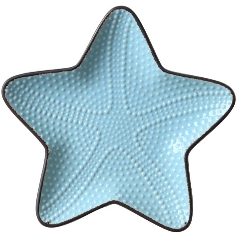 Ceramic Ocean Style Plate Whale Fish Dish Shell Starfish Trumpet Shell Bowl Blue White Porcelain Dinnerware Serving Platter