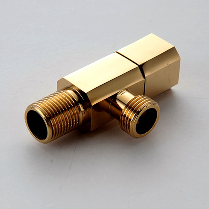 MTTUZK Solid Brass Angle Valve Golden Water Stop Valve G1/2&quot; Rose Gold Filling Valves Black and Cold Water Inlet Valve