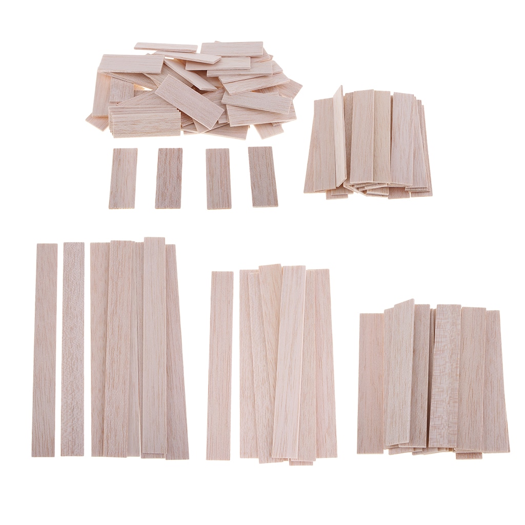 Balsa Wood Unfinished Hardwood Sticks Dowel DIY Model Woodcraft Strips Craft DIY Woodworking Supplies