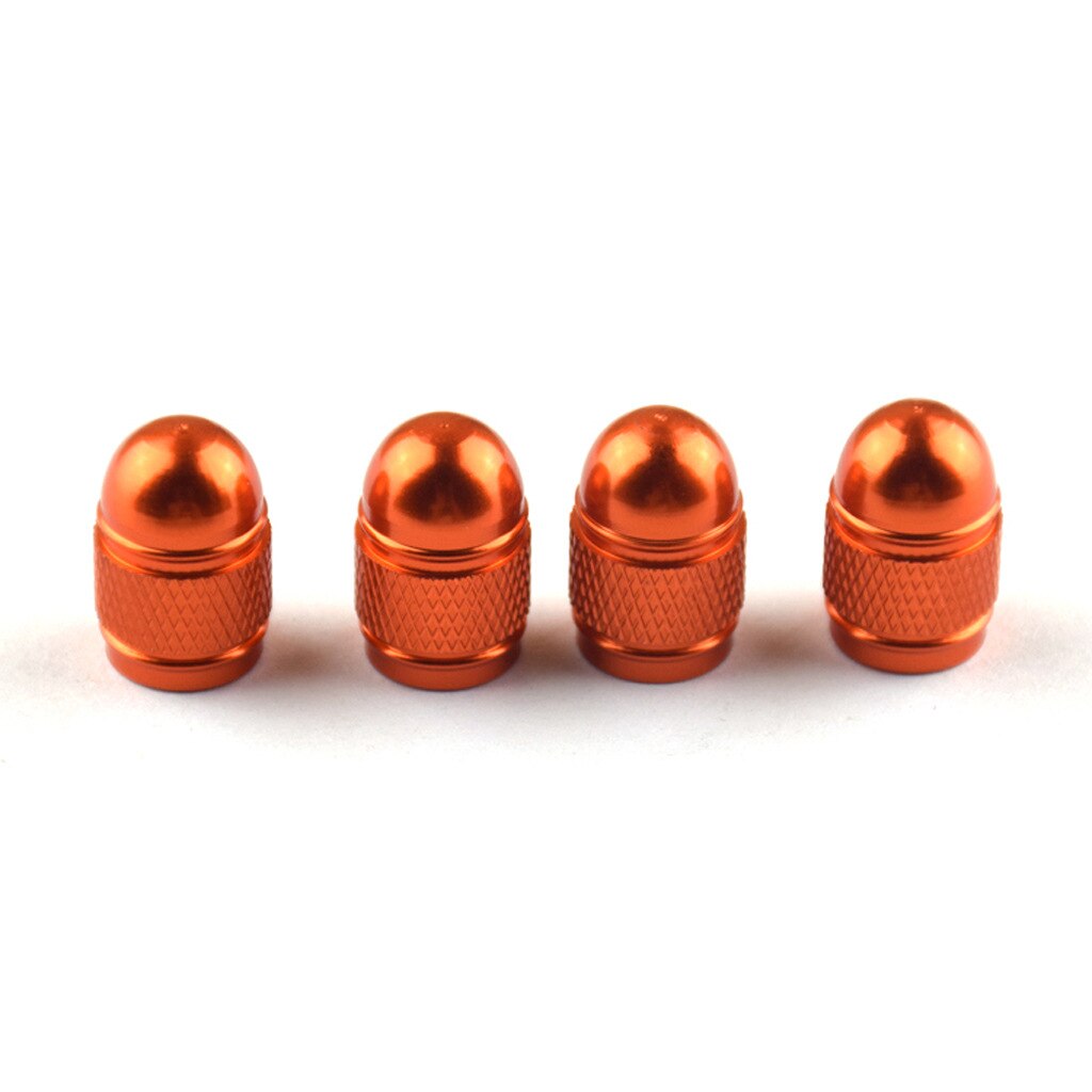 4 Stuks Fiets Ventieldopjes Schrader Aluminium Portative Theftproof Amerikaanse Auto Air Caps Voor Mtb Fietsen Scooter Accessoires: Oranje