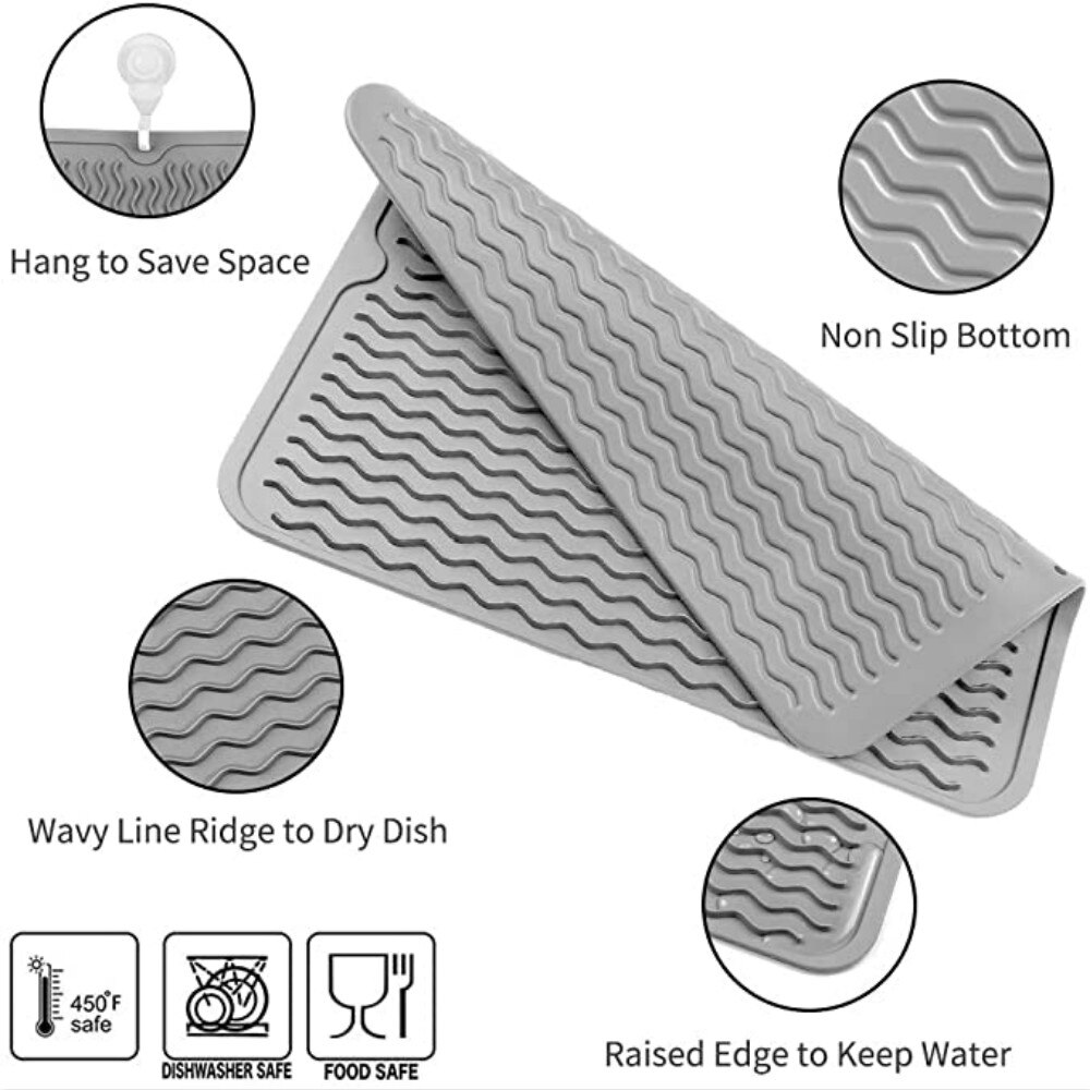 Large Silicone Drying Mats Multifuctional Anti Slip Heat Resistant Durable Foldable Insulation Pads Kitchen Gadgets