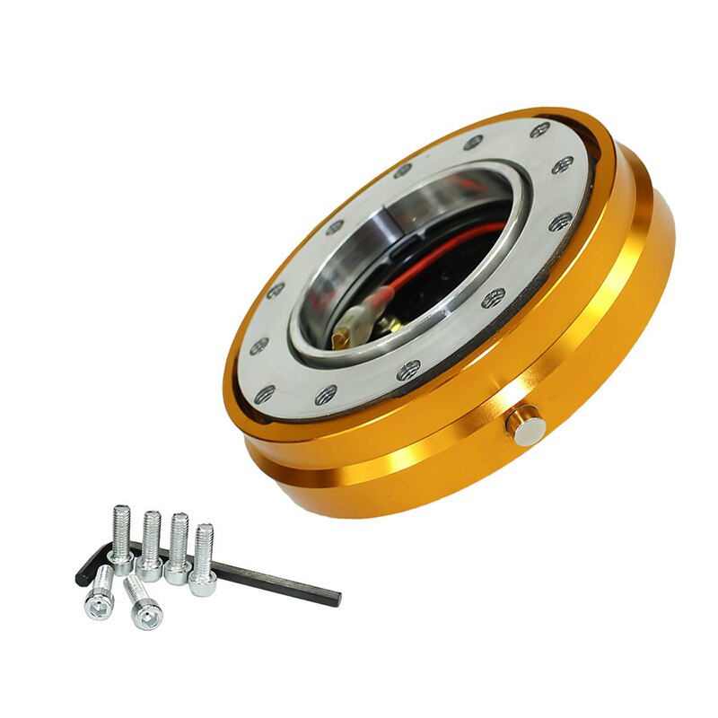 Hamsit Racing Modified Steering Wheel Thin Quick Release Device Kit 7 Color Accessories High-end Security anti-theft convenient: Gold