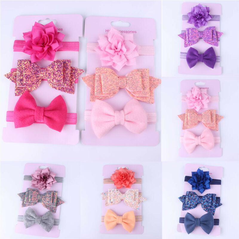 Baby Accessories 3Pcs/Sets Newborn Baby Girl Toddler Flower Hair Band Headwear Kids Headband Baby Shower