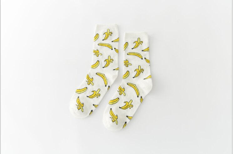 South Korea style explosion female socks cotton banana socks small white socks tide socks: 001