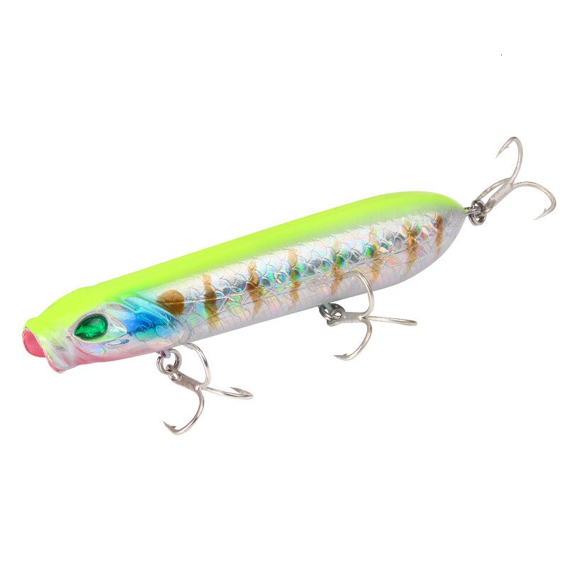 Popper fiskedrag vikter 12.5-18g fiskar beten articulos de pesca isca konstgjord fiskeutrustning penndrage: Citron gul / 8 cm 12.5 g