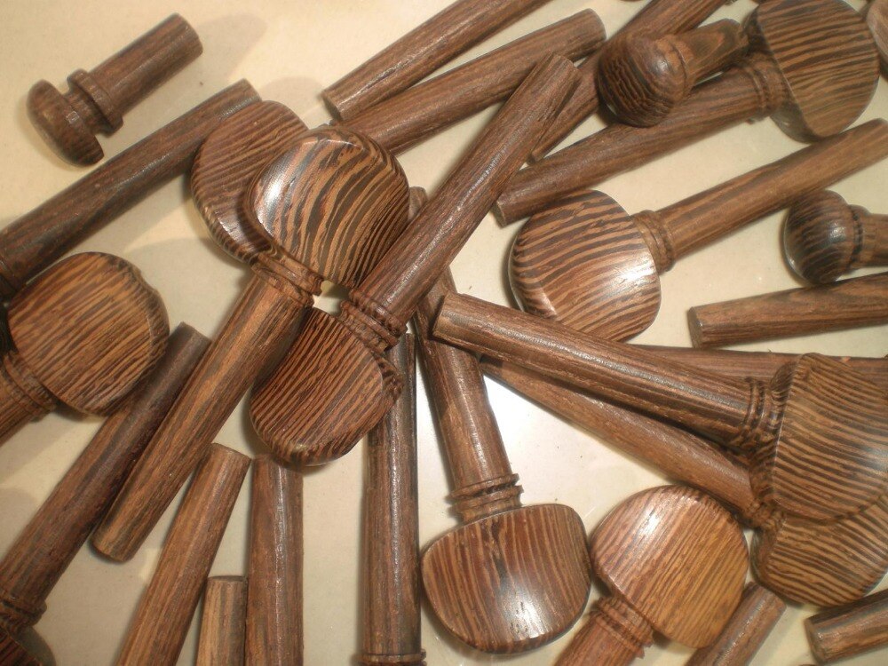 4 Sets Wenge wood Violin Pegs 4/4 inlcuding 16 pcs pegs & 4 pcs end pin all 4/4