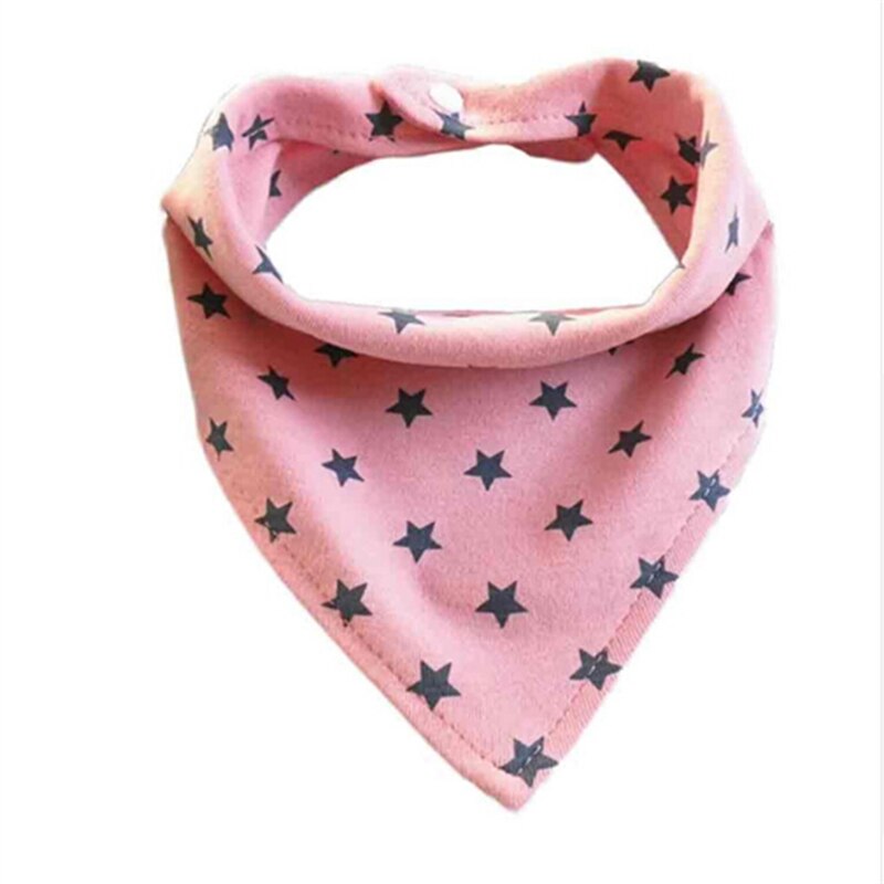 Baby Bibs Cartoon Saliva Towel Baby Care Stars Printing Children Triangle Fashoin Bib Child Cleaning Products: Pink