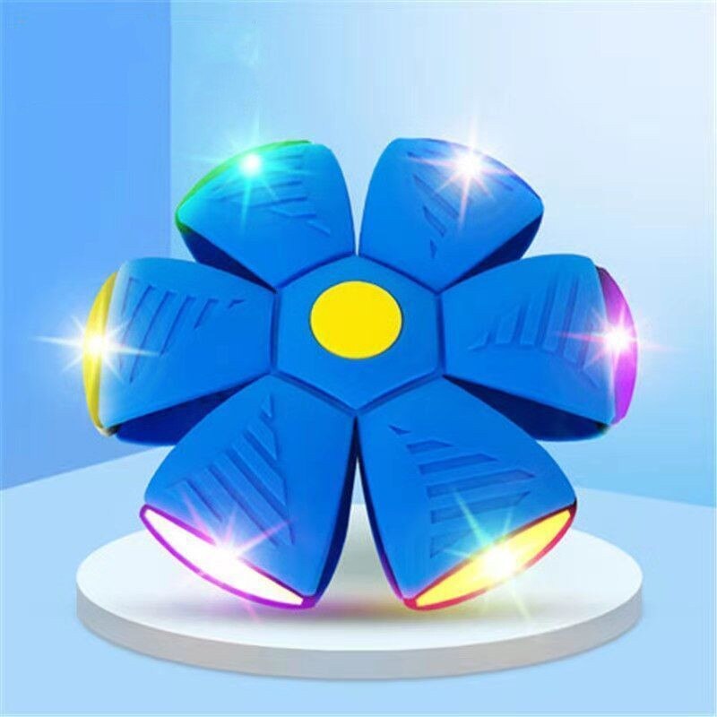 Magic Verbeterde Versie Van Lente Vervormd Vliegende Schotel Bal Vent Bal Kinderen Speelgoed Met Verlichte Flying Disk Vervormd Bal: Blue 6 led