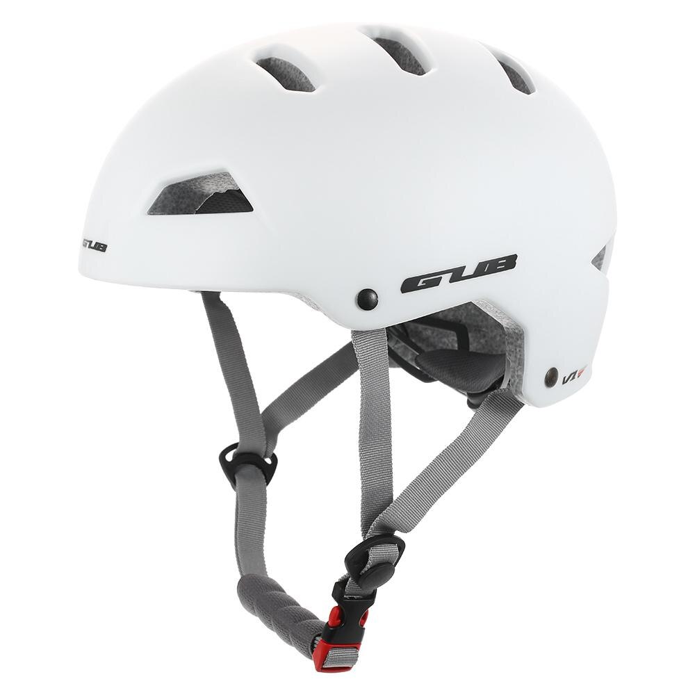 Cykling voksen bmx hjelm cool til mountainbike cykel ekstremsport justerbar med puder sort l og m str.: Hvid / M