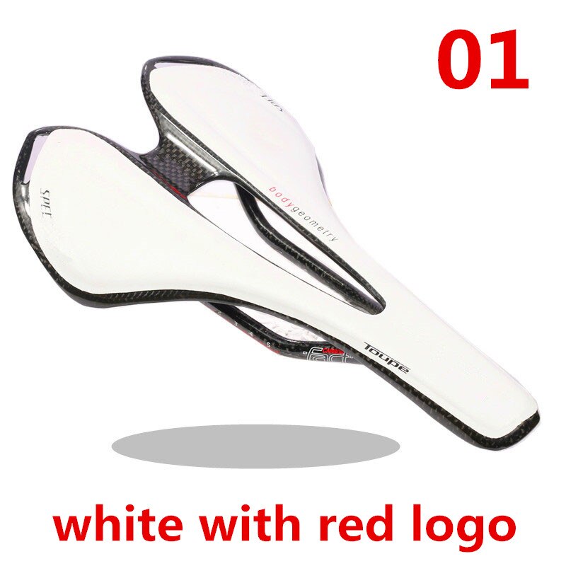 Selle de vélo en Fiber de carbone 3K de supérieure rouge route spéciale vtt Toupe siège de vélo pièces de cyclisme selle en cuir Foxe Ruids Racing D: 01