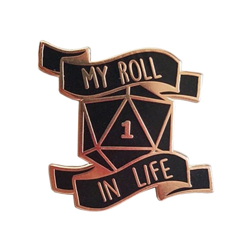 D20 kostka emaliowana szpilka RPG gamer biżuteria maniak nerdy prezent: 07