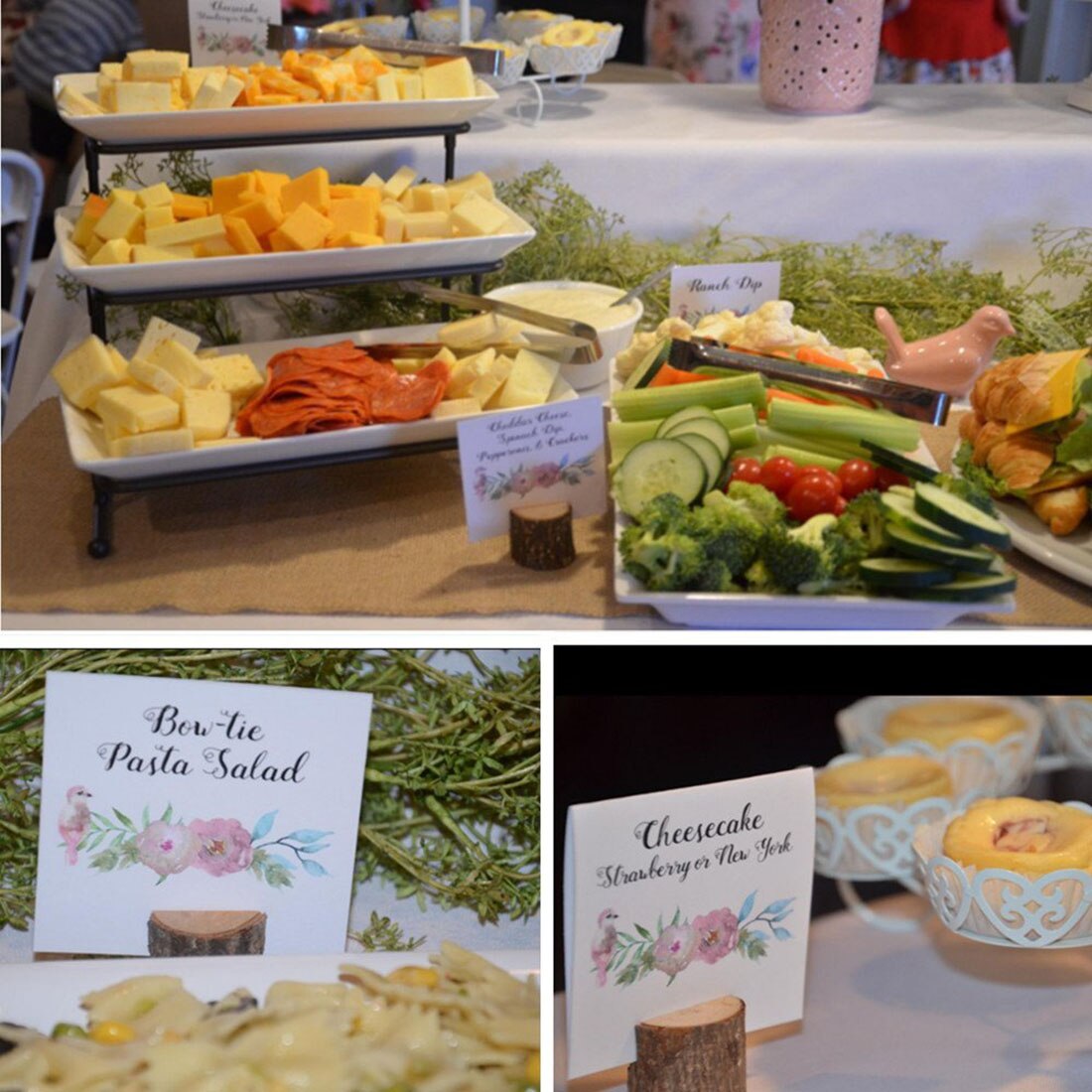 Rustieke Houten Tafel Nummers Houder Hout Plaats Kaarthouder Party Bruiloft Tafel Naam Kaarthouder Memo Note Card (40 Pcs)