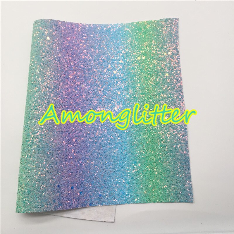 Amonglitter Rainbow hojas de tela de cuero grueso de brillo, tejido brillante para bolsas y zapatos de lazos de bricolaje 21x29cm tamaño A4 MB013A: 10