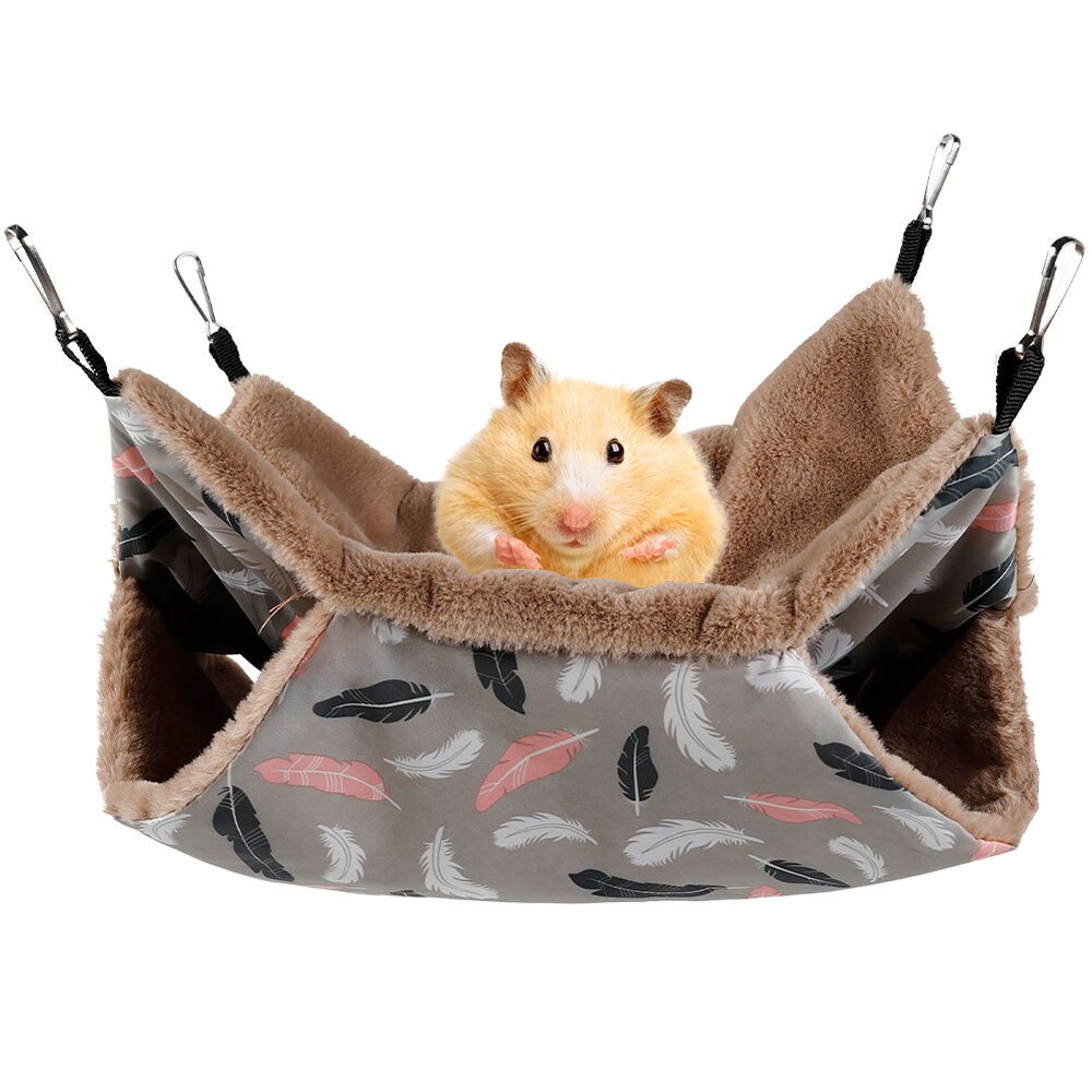 Varm hamster hængekøje hængende seng hus vinter lille dyr egern marsvin dobbeltlags plys bomuld rede kæledyrsforsyninger: B / S