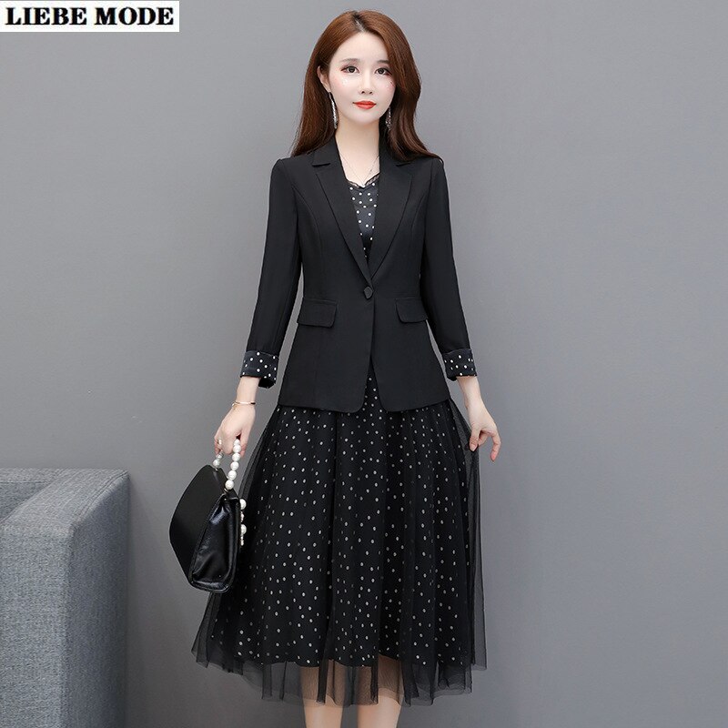 Tenue Blazer Femme Robe Et Blazer Femme Formel Noir Blazer Robe