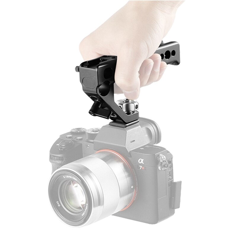 Punho superior da sapata quente do punho punho do queijo da sapata com adaptador projetado anti-fora da sapata + 15mm haste braçadeira dslr câmera