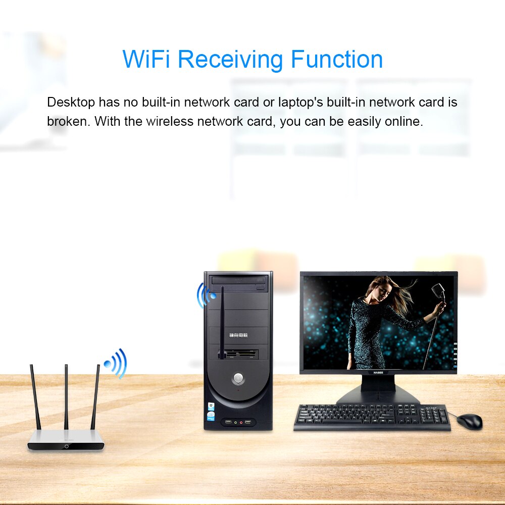 CHIPAL 150Mbps Mini USB WiFi Adapter Externe Drahtlose Netzwerk Karte 2,4G Antenne PC LAN Ethernet Wi Fi Wi-Fi empfänger 802,11 n