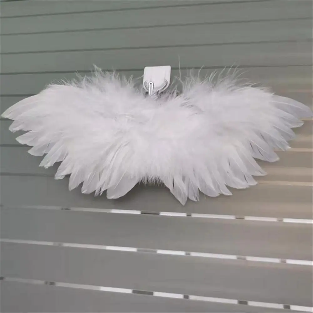 Easter Wing Props Hanging Ornements Valentines Day Mini Feather Angel Wing Doll Clothes Wing: Navy Blue