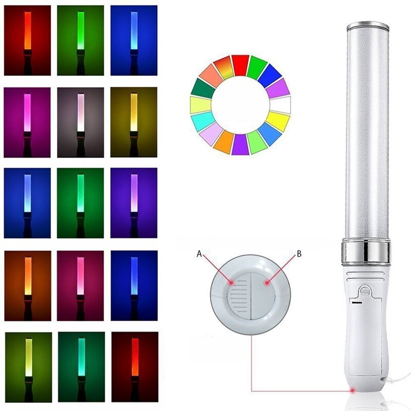 15 couleurs changent le bâtons lumineux LED, les bâtons lumineux de Poi ical, les lumières fluorescentes de Camping de baguettes de néon de lumière de partie
