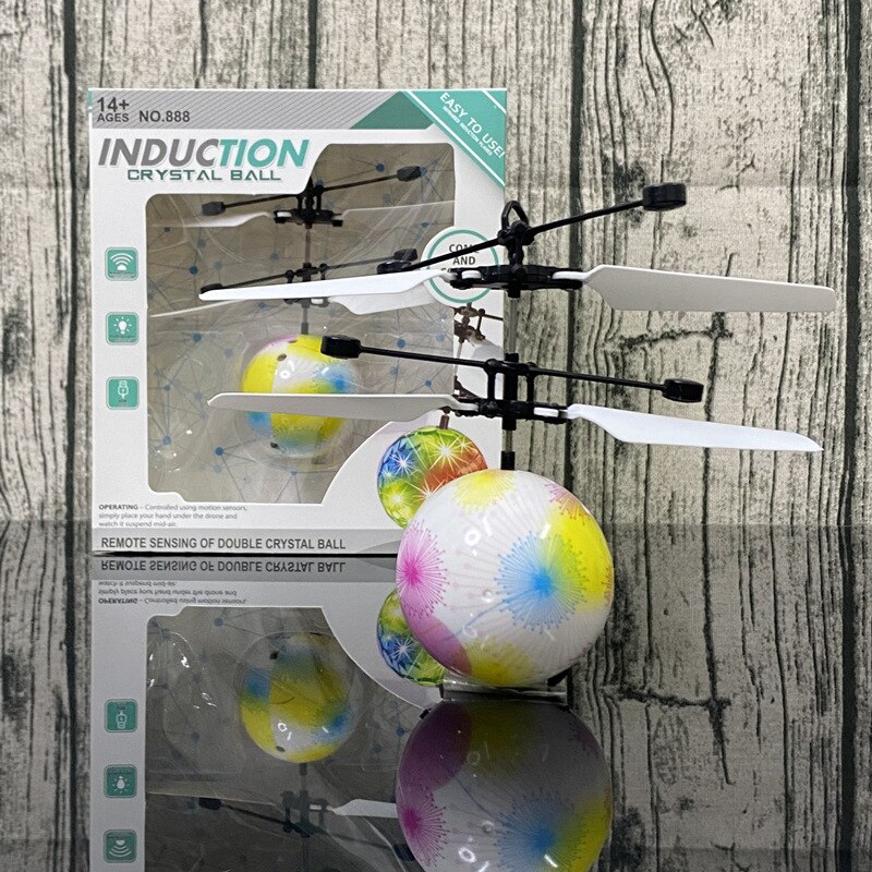 Vliegende Vliegtuig Ball Spinner Speelgoed Meisjes Hand Controlled Drone Helicopter 360 ° Roterende Mini Ufo Met Licht Kinderen Verjaardagscadeautjes: colorful ball