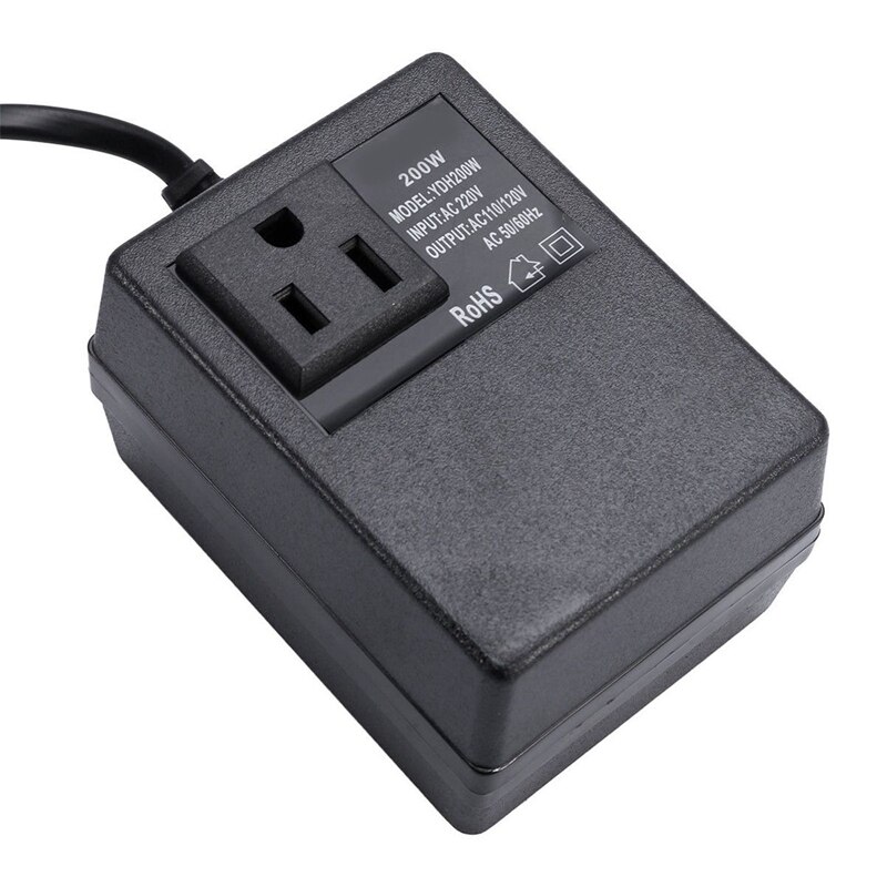 200W Voltage Converter Transformator 220V Naar 110V Step Down Reizen Transformator Converter Eu Plug