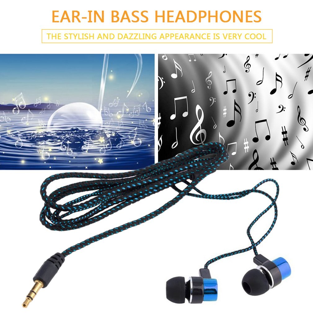 Oortelefoon Gevlochten Bedrading Super Bass In Ear Music Oortelefoon Hifi Stereo Oordopjes Geluidsisolerende Sport Koptelefoon Met Microfoon