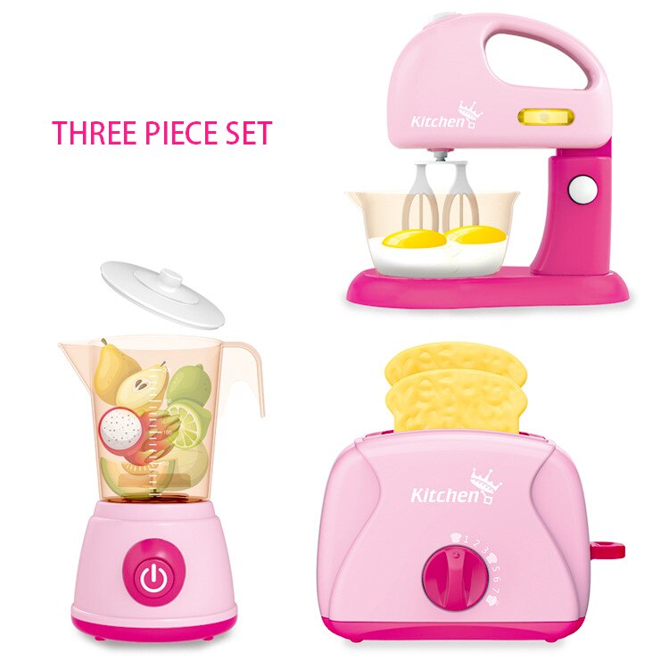 Simulation Appliances Kitchen Mini Blender Toaster Mixer With Led Pretend Play Toy Children Play House Baby Girls Kids Toys: A11