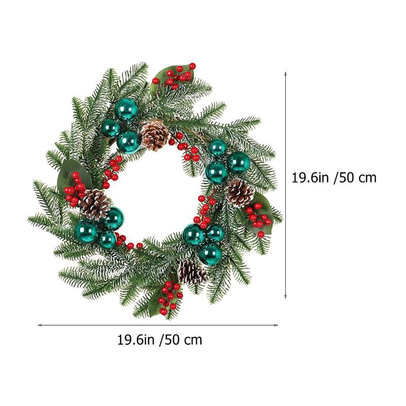 1Pc Christmas Garland Pendant Pine Cone Wreath Party Hanging Decor Wall Pendant