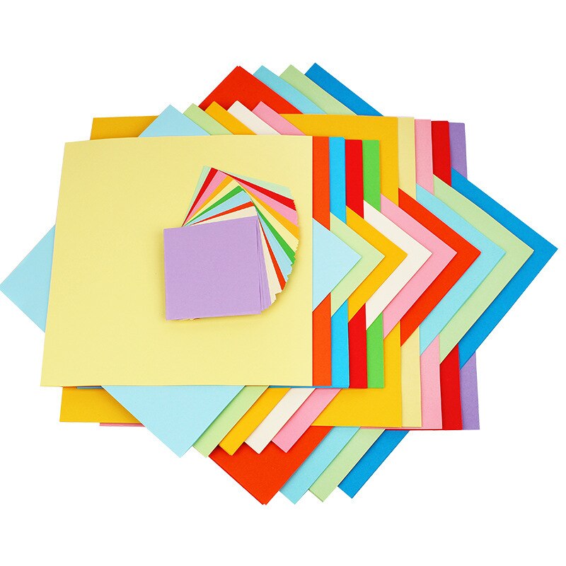 100 stk flerfarvet ensfarvet origami papir håndværk folde firkantede papirer håndlavede gør-det-selv scrapbogskort håndværksdekoration
