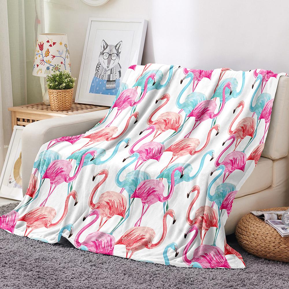 Onglyp flamingo flannel tæppe hyggeligt sengetøj tæpper varm plys sofa sovesofa rejsetæppe kaster blød sengetæppe hjem indretning: 150 x 200cm